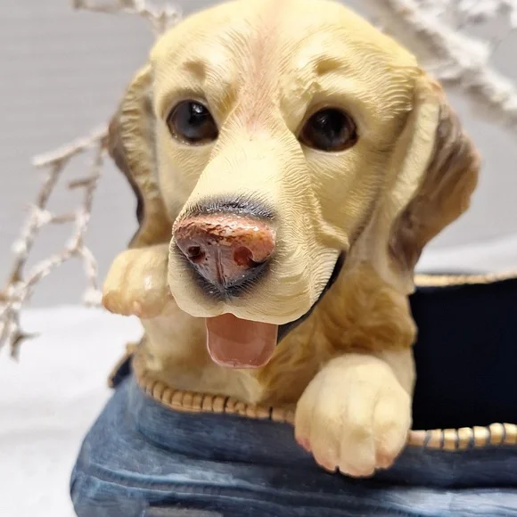 #ADW Charming Dog Figurine in Blue Bag CERAMIC Planter - Picture 10 of 10